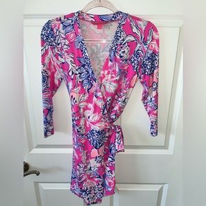 Lilly Pulitzer - Karlee Wrap Romper - Pink Tropics Sun Drenched